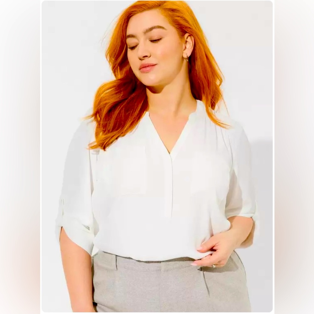 Torid Harper 3/4 Sleeve Pullover Blouse - White
Size 1 / 1X / 14 -16 *NWT